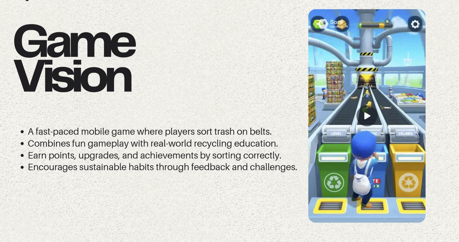Game-based sorting concept reference